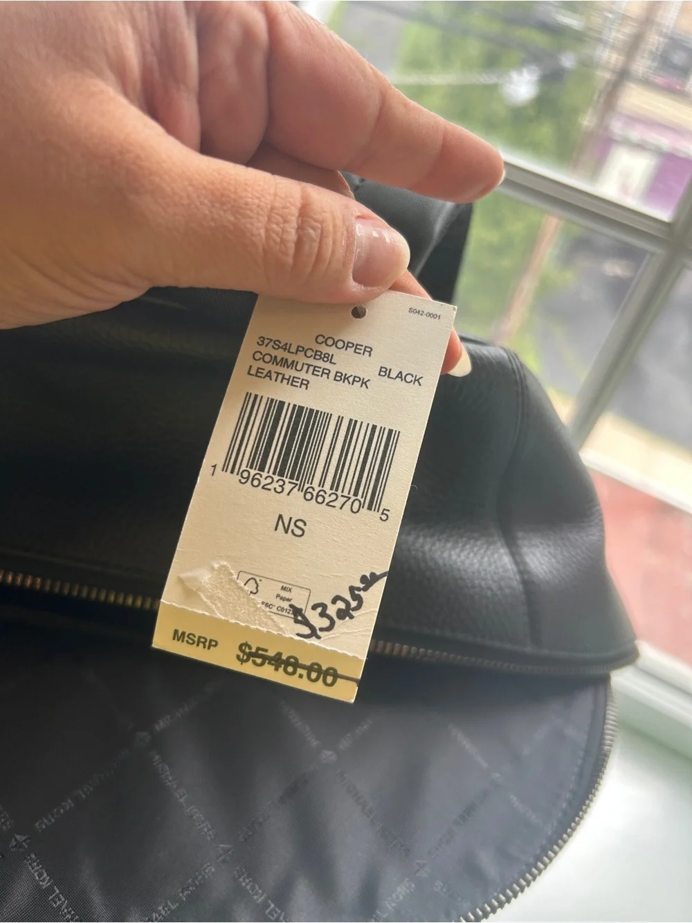 Michael Kors Black Cooper Pebbled Leather Commuter Backpack
